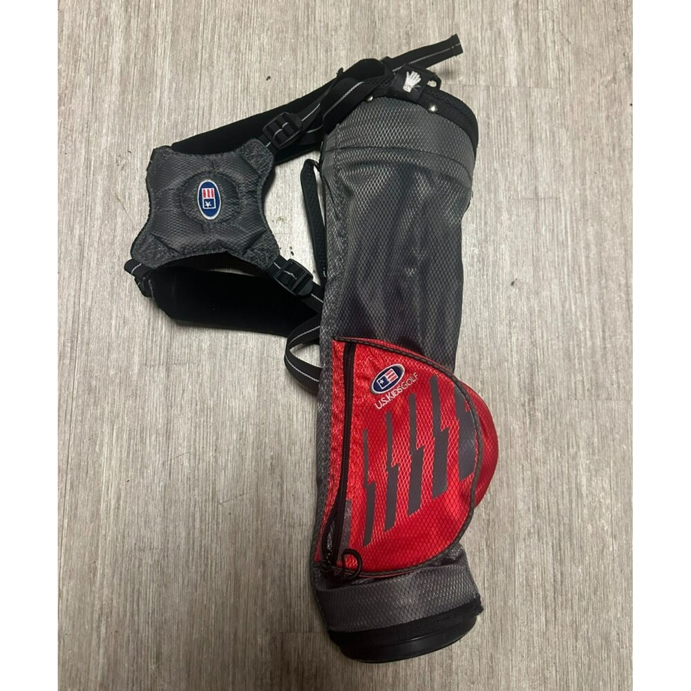 U.S. Kids Golf USKG 39 Carry Bag Gray Red Black Shoulder Strap Divider System